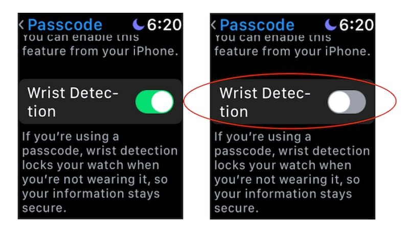 turn off Wrist Detection and fix Turn Passcode off greyed out issue