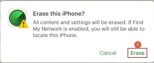 confirm erase iPhone on icloud com
