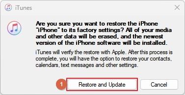 Restore and Update on iTunes